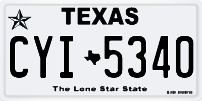 TX license plate CYI5340