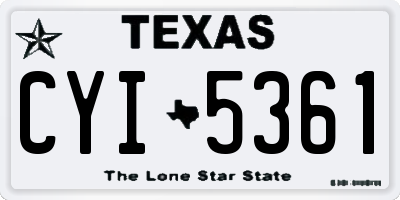TX license plate CYI5361