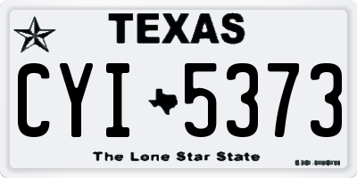 TX license plate CYI5373