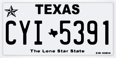 TX license plate CYI5391
