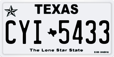 TX license plate CYI5433
