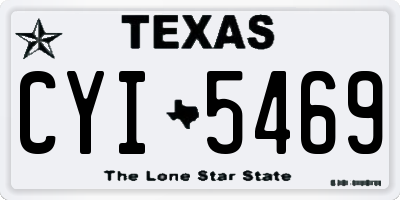 TX license plate CYI5469