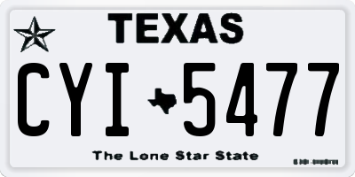 TX license plate CYI5477
