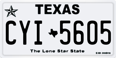 TX license plate CYI5605