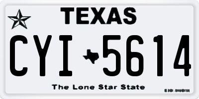 TX license plate CYI5614