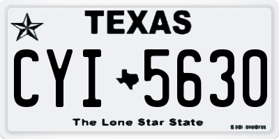 TX license plate CYI5630