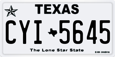 TX license plate CYI5645