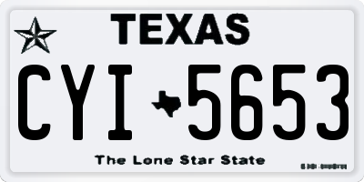 TX license plate CYI5653