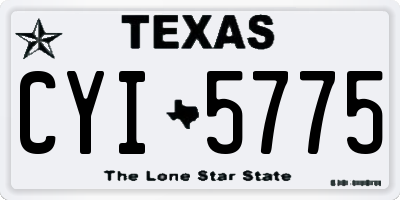 TX license plate CYI5775