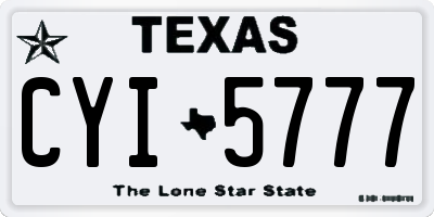 TX license plate CYI5777