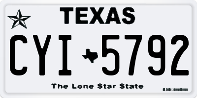 TX license plate CYI5792