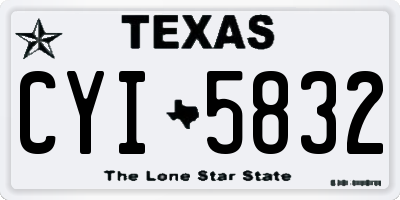 TX license plate CYI5832