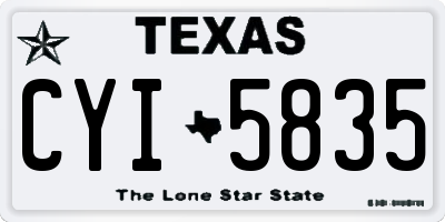 TX license plate CYI5835