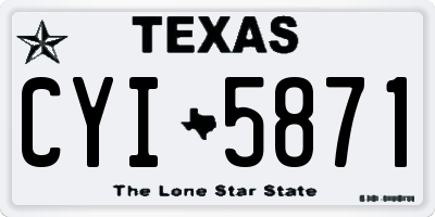 TX license plate CYI5871