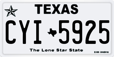 TX license plate CYI5925
