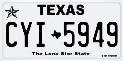 TX license plate CYI5949