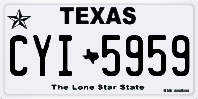 TX license plate CYI5959