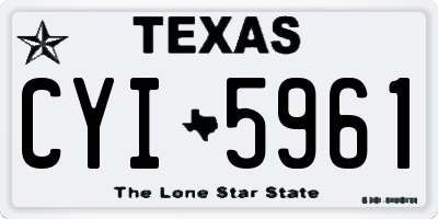 TX license plate CYI5961