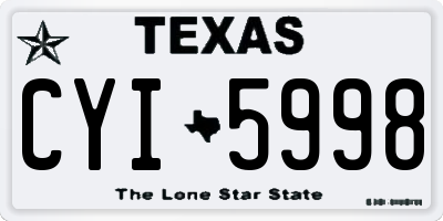 TX license plate CYI5998