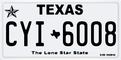 TX license plate CYI6008
