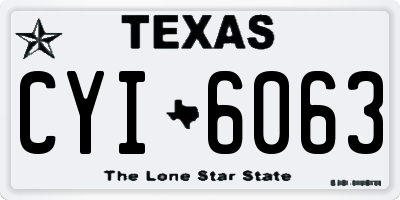 TX license plate CYI6063