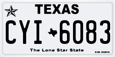 TX license plate CYI6083