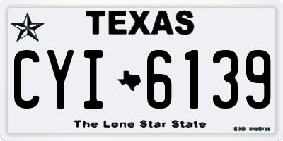 TX license plate CYI6139