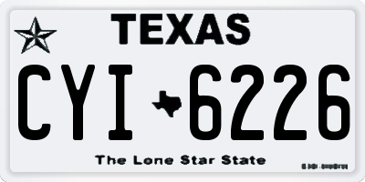 TX license plate CYI6226