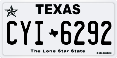 TX license plate CYI6292