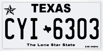 TX license plate CYI6303