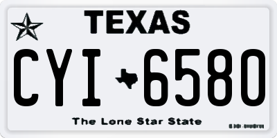 TX license plate CYI6580
