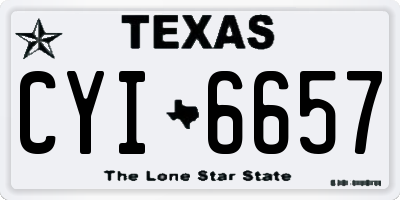 TX license plate CYI6657
