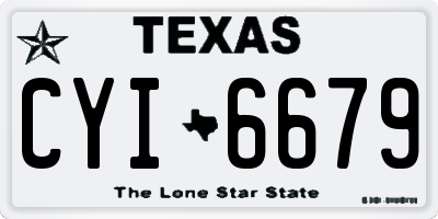 TX license plate CYI6679