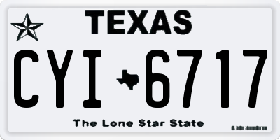 TX license plate CYI6717