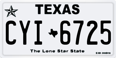 TX license plate CYI6725