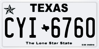 TX license plate CYI6760