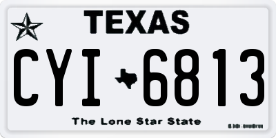 TX license plate CYI6813