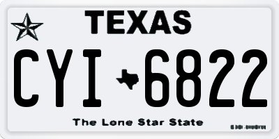 TX license plate CYI6822