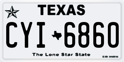 TX license plate CYI6860