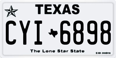 TX license plate CYI6898