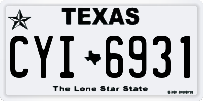 TX license plate CYI6931