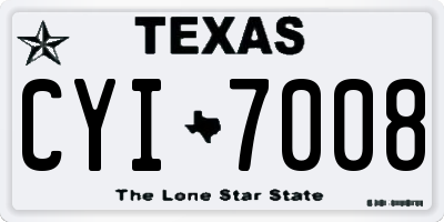 TX license plate CYI7008