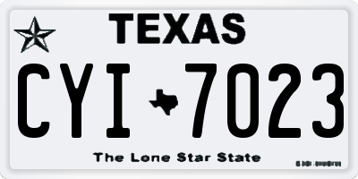 TX license plate CYI7023