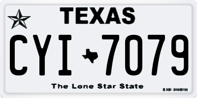 TX license plate CYI7079