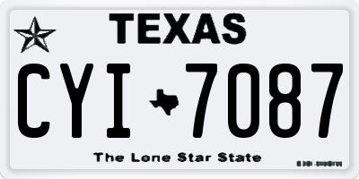 TX license plate CYI7087