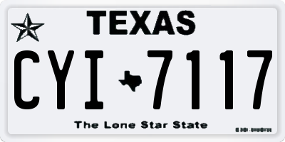 TX license plate CYI7117
