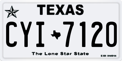 TX license plate CYI7120