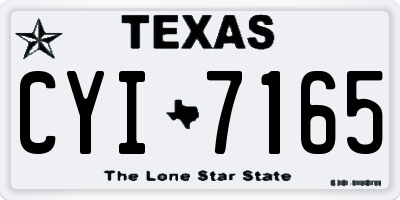 TX license plate CYI7165