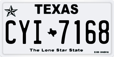 TX license plate CYI7168
