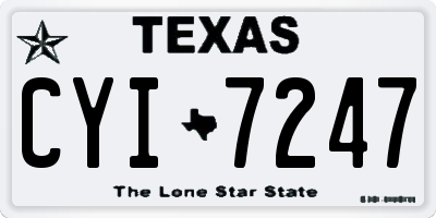TX license plate CYI7247